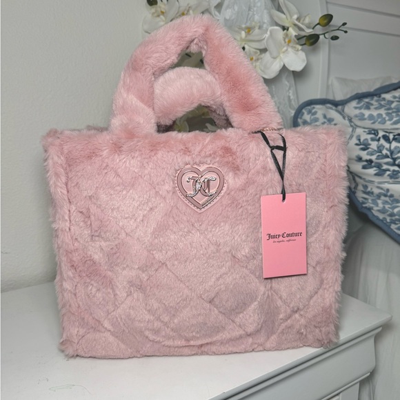 Juicy Couture Let’s Get Cozy Tote in Blush Pink.